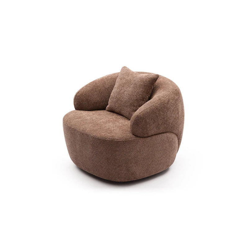 Poltrona girevole a botte marrone 34.6 con struttura in legno massello