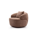 Poltrona girevole a botte marrone 34.6 con struttura in legno massello