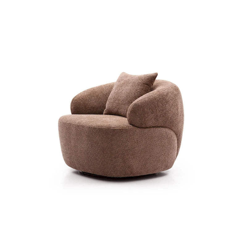 Poltrona girevole a botte marrone 34.6 con struttura in legno massello