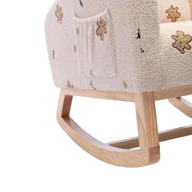 Sedia a dondolo con schienale alto imbottita da 26,8" con tasca laterale