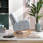 Sedia a dondolo con schienale alto imbottita da 26,8" con tasca laterale