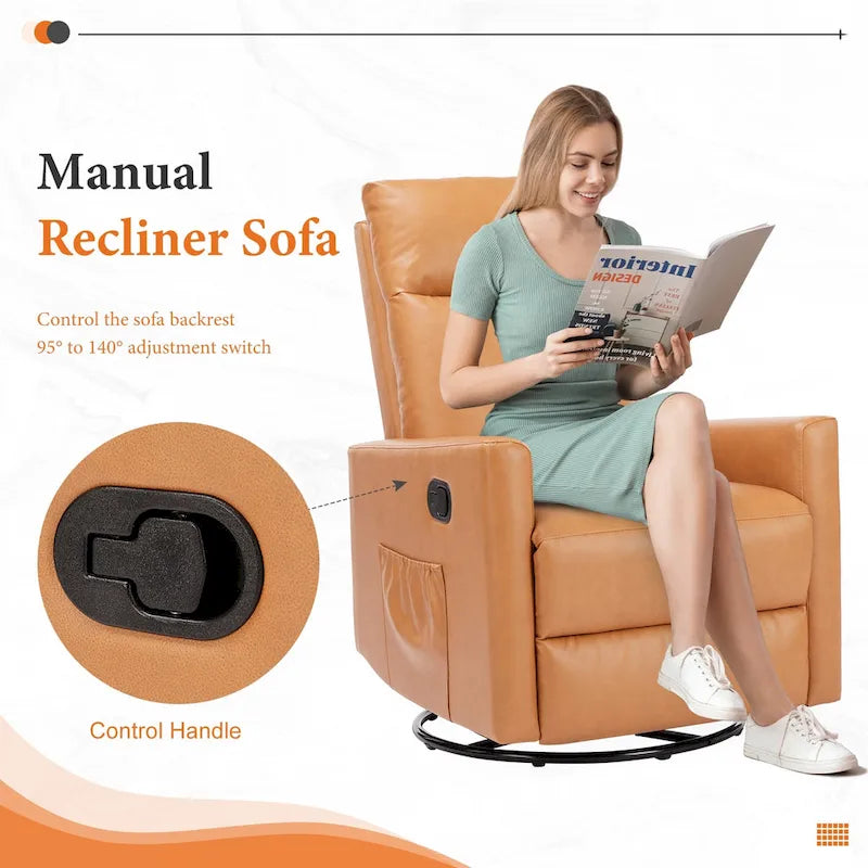 Χειροκίνητη πολυθρόνα relax με δυνατότητα περιστροφής και λίκνισης