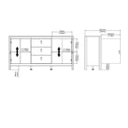 Sideboard mit 2 Türen und 3 Schubladen