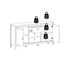 Sideboard mit 2 Türen und 3 Schubladen