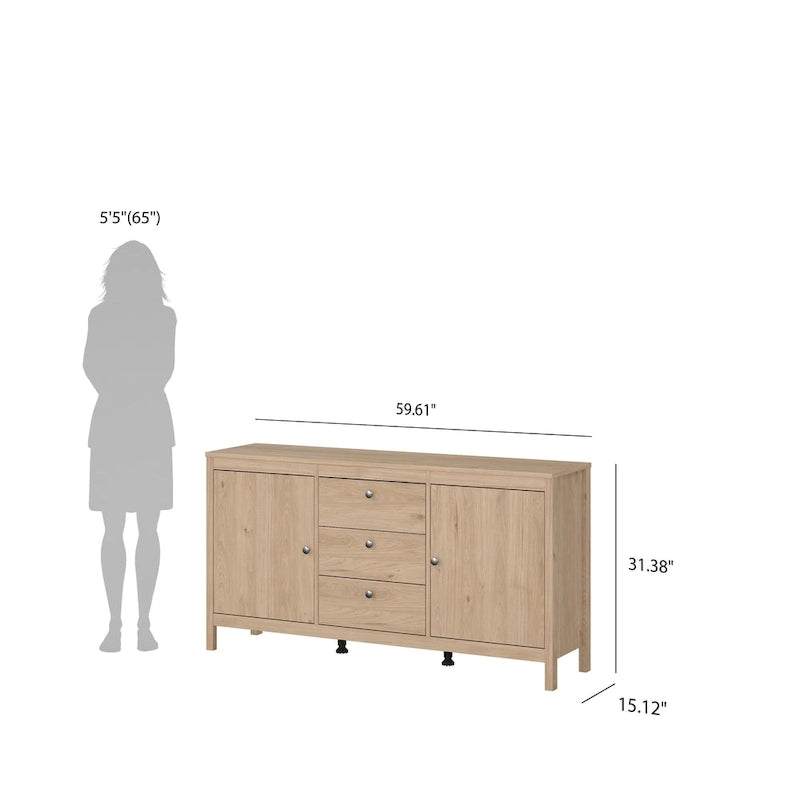 Sideboard mit 2 Türen und 3 Schubladen