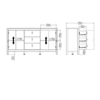 Sideboard mit 2 Türen und 3 Schubladen