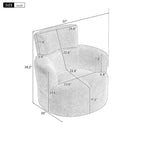 360° Drehstuhl, gepolsterter Barrel Chair mit verstellbarer Kopfstütze, drehbarer runder Sofasessel für das Wohnzimmer