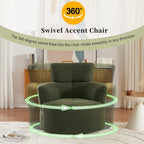 360° Drehstuhl, gepolsterter Barrel Chair mit verstellbarer Kopfstütze, drehbarer runder Sofasessel für das Wohnzimmer