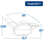 Fauteuil inclinable électrique en similicuir pivotant à 270°, avec fonction de bascule et de glisse, 2 poches latérales, ports USB et Type-C
