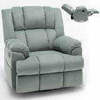 Green Oversized Manual Recliner with 360 Swivel and Rocking Feature, Fabric Upholstery for Living Room Comfort