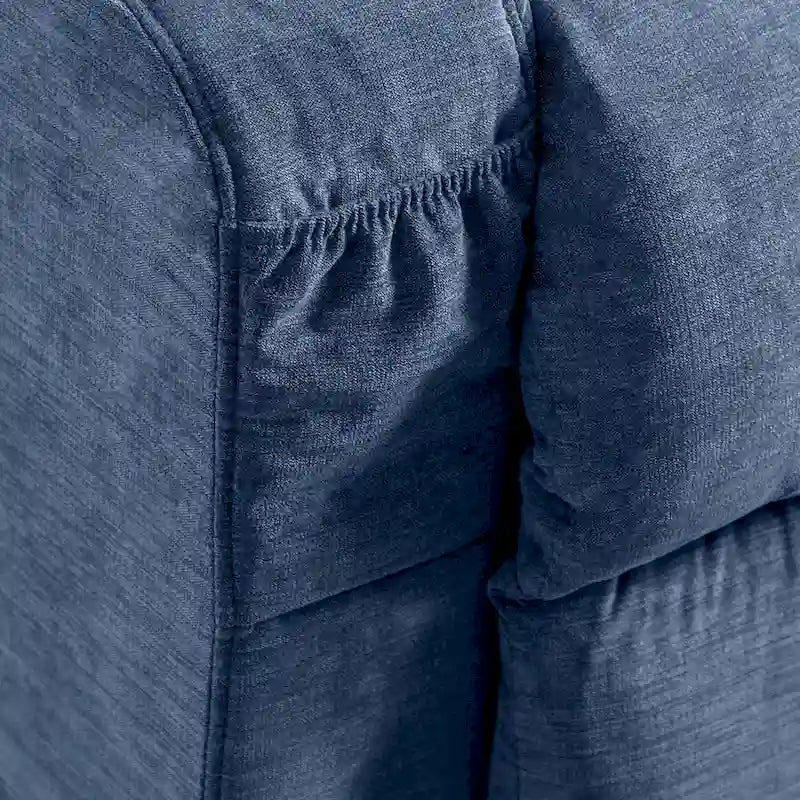 Blauer Power-Aufstehsessel mit Wärmefunktion, Massage, USB-Ladefunktion, seitlicher Aufbewahrung und Fernbedienung