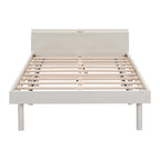 Plattformbett in Twin-Size mit gewaschener Oberfläche und integriertem USB-Anschluss