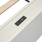 Plattformbett in Twin-Size mit gewaschener Oberfläche und integriertem USB-Anschluss