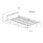 Plattformbett in Twin-Size mit gewaschener Oberfläche und integriertem USB-Anschluss