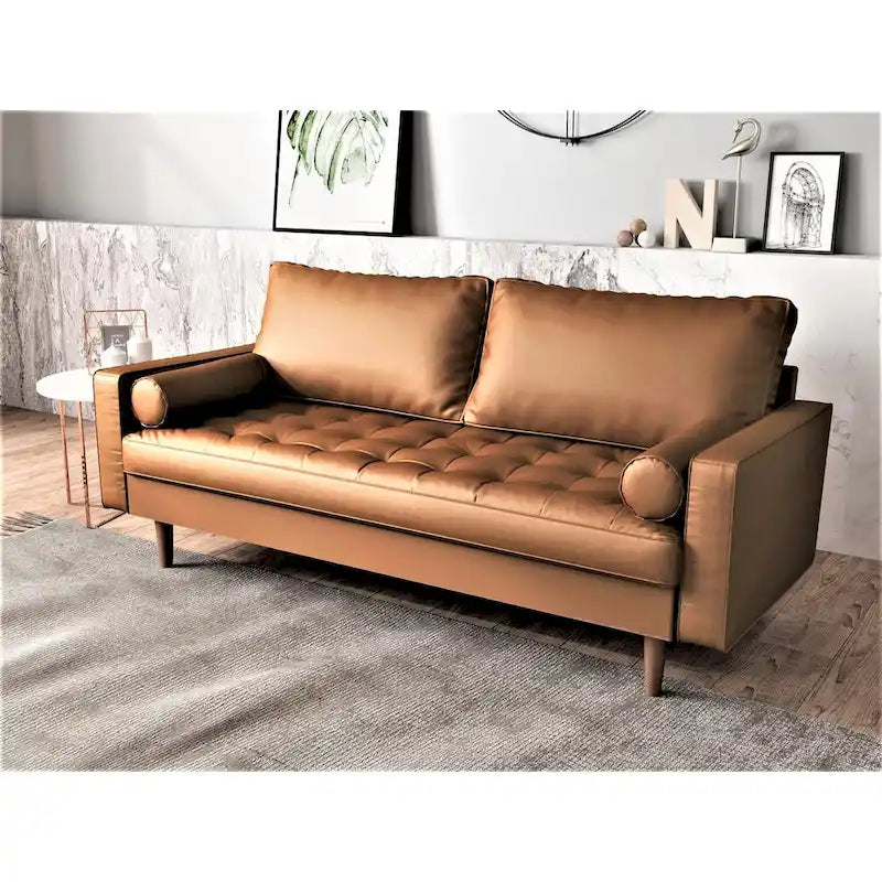 Mid-Century-Zweisitzer aus Kunstleder