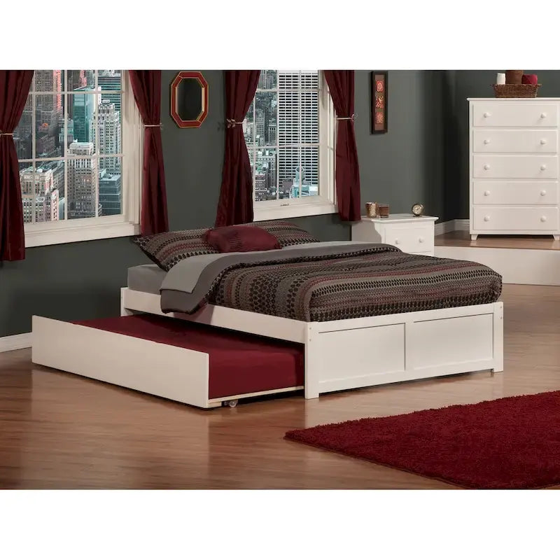 Letto a piattaforma in legno con letto estraibile Twin XL