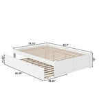 Letto a piattaforma in legno con letto estraibile Twin XL