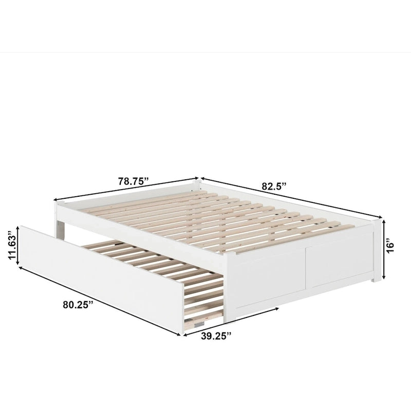Letto a piattaforma in legno con letto estraibile Twin XL