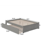 Letto a piattaforma in legno con letto estraibile Twin XL
