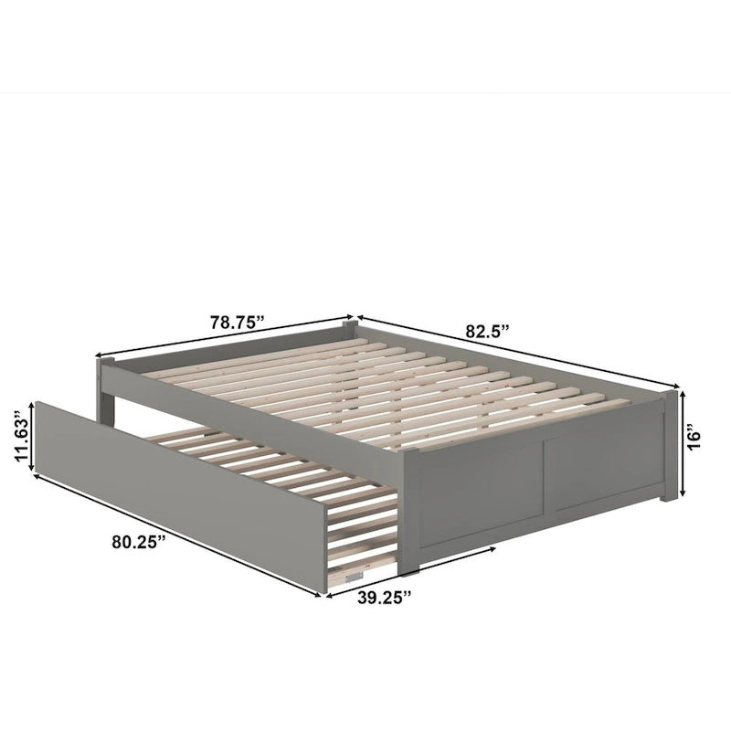 Letto a piattaforma in legno con letto estraibile Twin XL