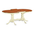 Mesa de comedor: tablero ovalado y base de doble pedestal (opciones de acabado)