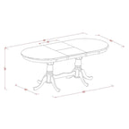 Mesa de comedor: tablero ovalado y base de doble pedestal (opciones de acabado)