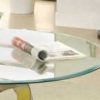Moderner Couchtisch aus Glas und Silber, 38 Zoll, von