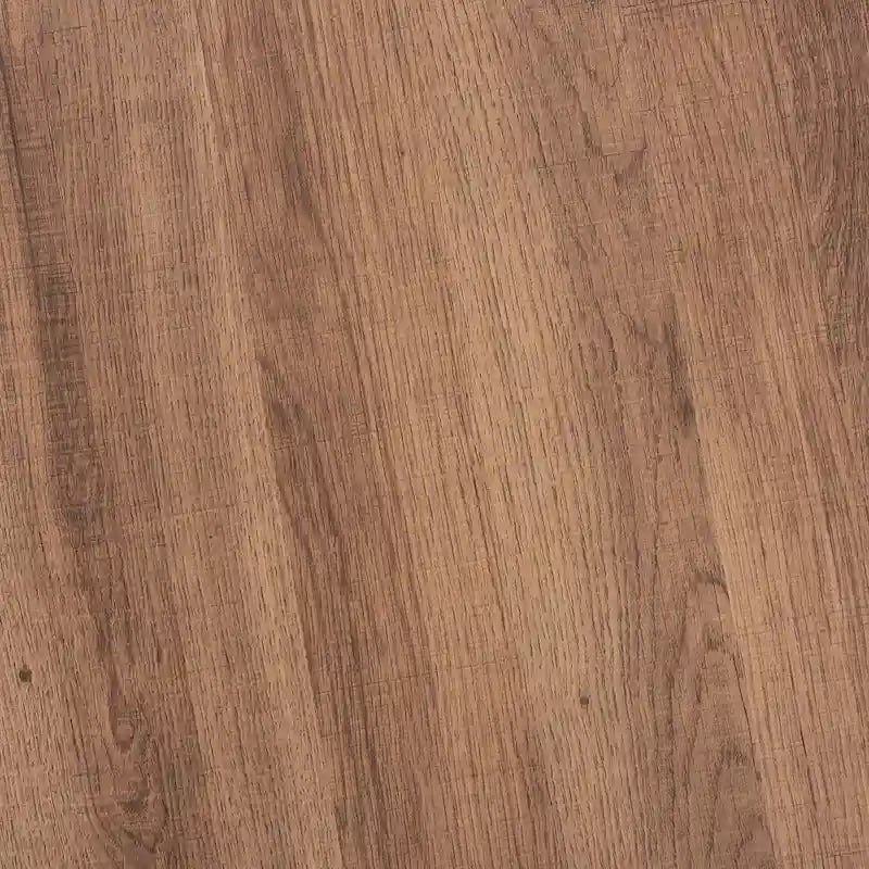 Industrial Walnut Brown Finished Wood and Black Metal Coffee Table