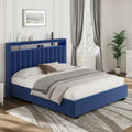 Letto con testiera contenitore a gas con luci LED - Misura