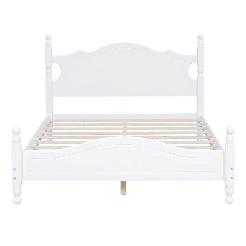 Retro Style Frame with Headboard and Wooden Slat Support