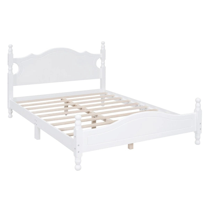 Retro Style Frame with Headboard and Wooden Slat Support