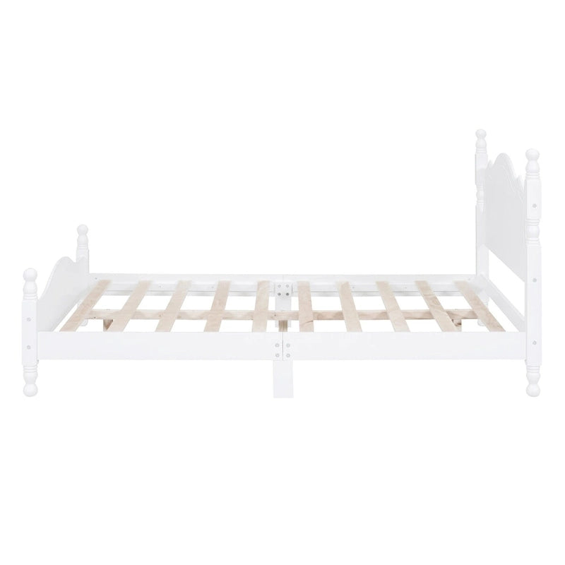 Retro Style Frame with Headboard and Wooden Slat Support