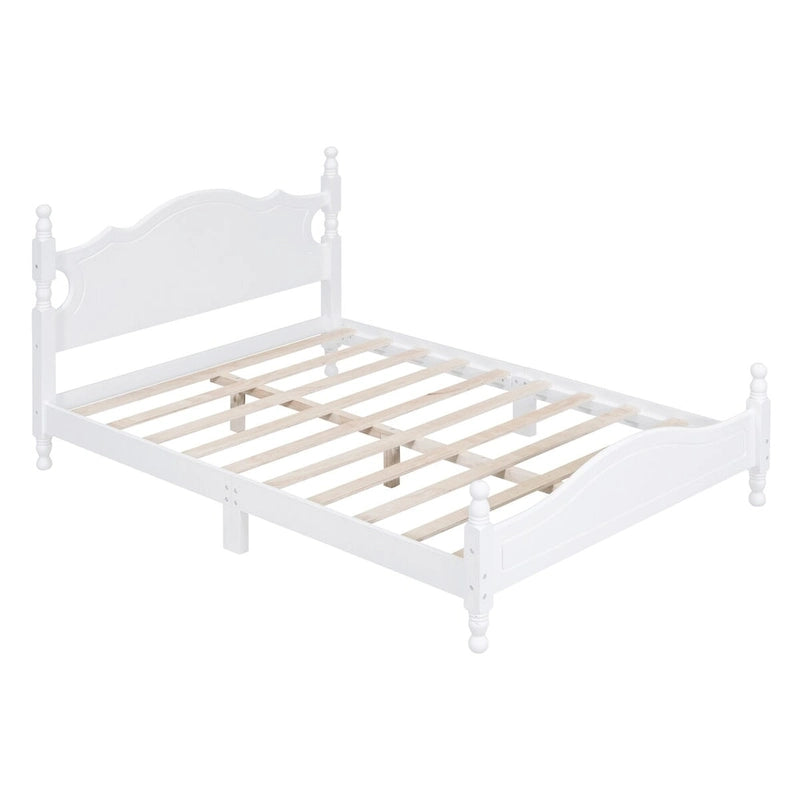 Retro Style Frame with Headboard and Wooden Slat Support