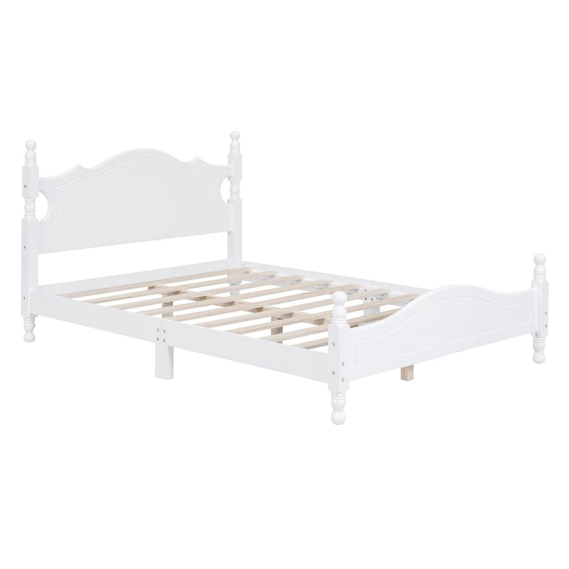 Retro Style Frame with Headboard and Wooden Slat Support