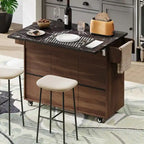 Isola cucina con ruote e cestino dei rifiuti, carrello da cucina con anta a ribalta, ripiano regolabile