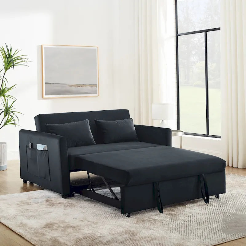 Sofá cama convertible, sofá doble versátil 3 en 1 con cama extraíble