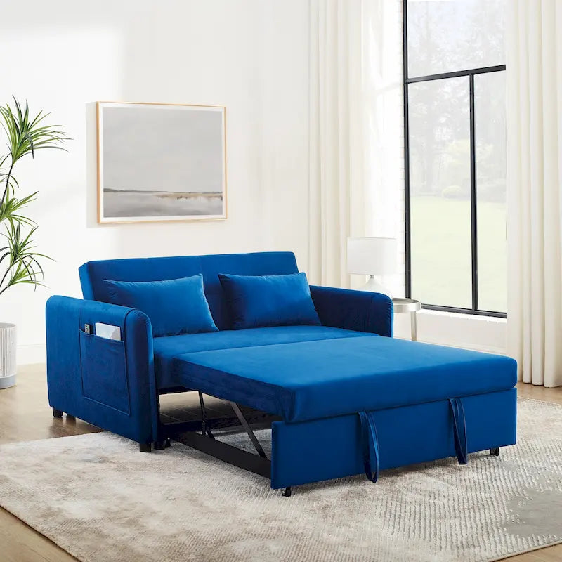 Divano letto trasformabile, divano doppio versatile 3 in 1 con letto estraibile
