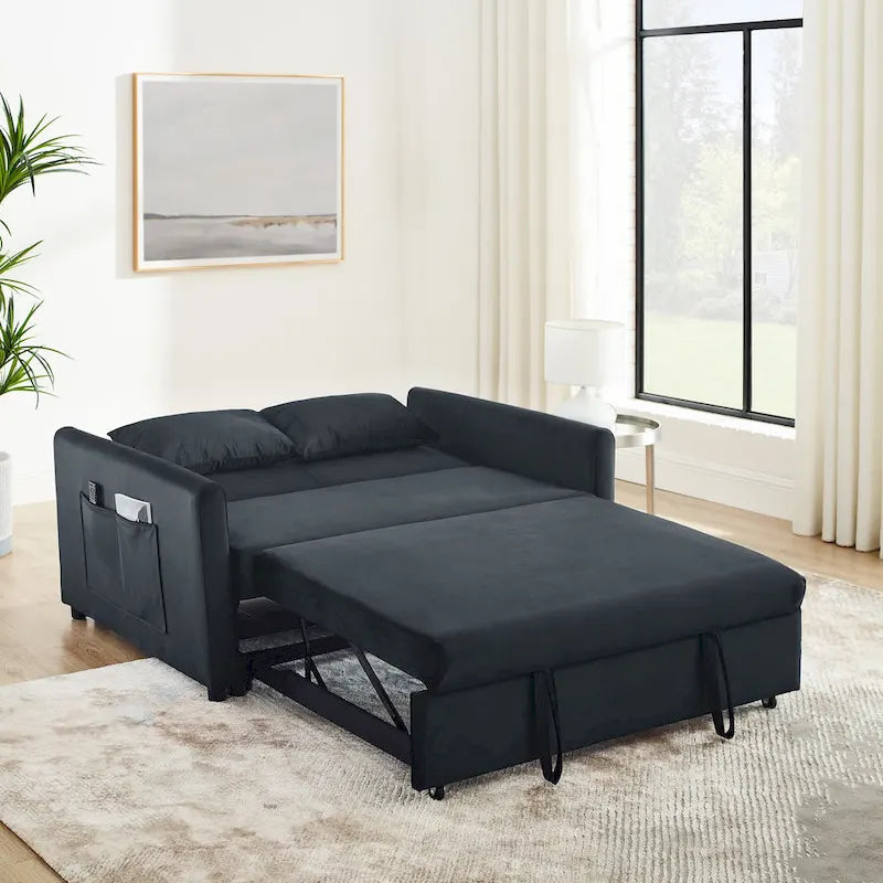 Sofá cama convertible, sofá doble versátil 3 en 1 con cama extraíble