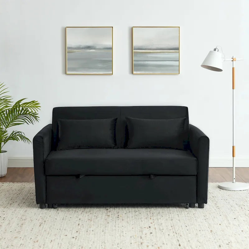 Sofá cama convertible, sofá doble versátil 3 en 1 con cama extraíble