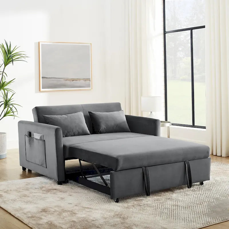 Sofá cama convertible, sofá doble versátil 3 en 1 con cama extraíble