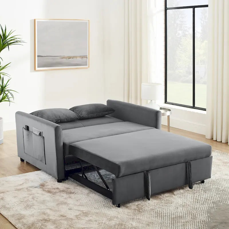 Sofá cama convertible, sofá doble versátil 3 en 1 con cama extraíble