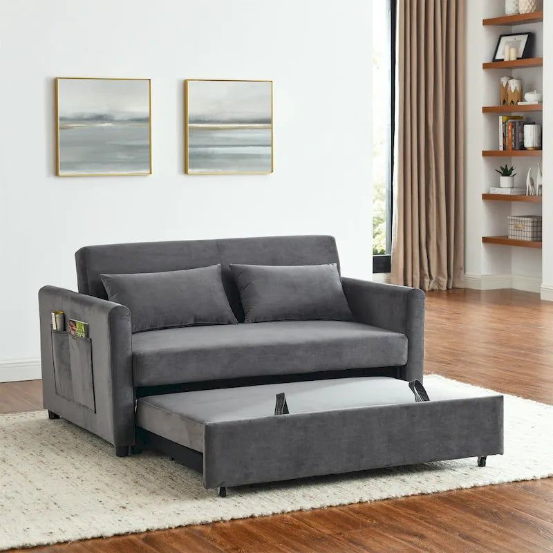 Sofá cama convertible, sofá doble versátil 3 en 1 con cama extraíble