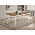 Prospect Natural Acacia and Off White Dining Table with Flared Leg