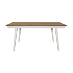 Tavolo da pranzo in acacia naturale e off-white con gambe svasate