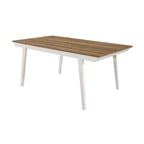 Tavolo da pranzo in acacia naturale e off-white con gambe svasate