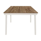 Tavolo da pranzo in acacia naturale e off-white con gambe svasate