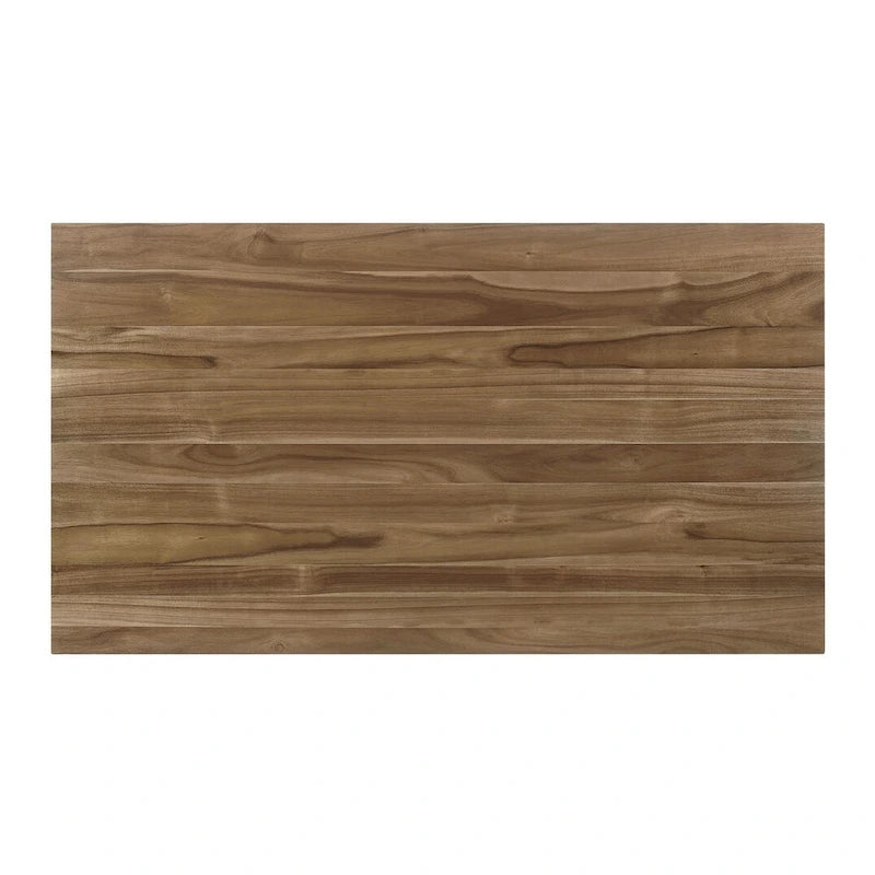Tavolo da pranzo in acacia naturale e off-white con gambe svasate