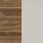 Tavolo da pranzo in acacia naturale e off-white con gambe svasate
