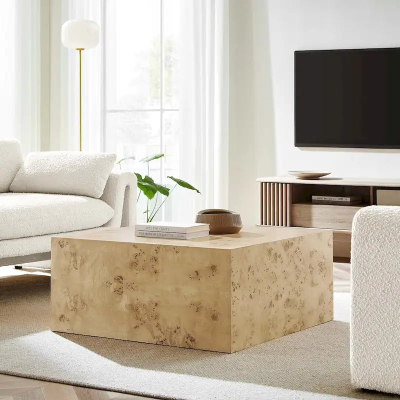 36-Zoll quadratischer Couchtisch aus Wurzelholz – N/A