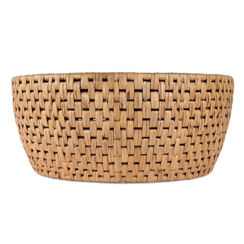 Ronde rotan drum salontafel